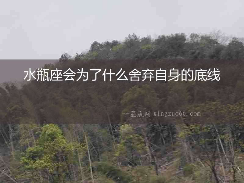 水瓶座會為了什么舍棄自身的底線