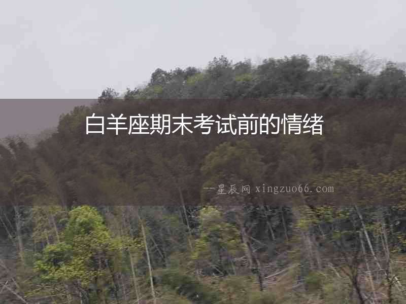 白羊座期末考試前的情緒