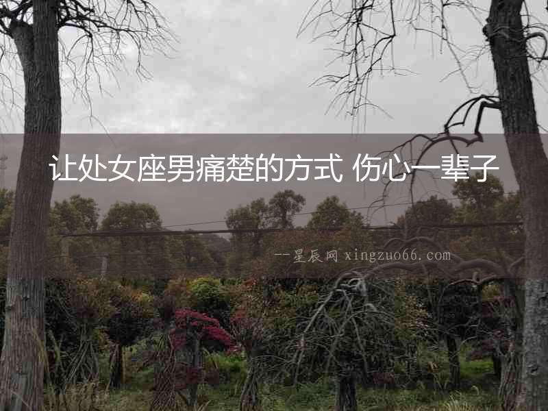 讓處女座男痛楚的方式 傷心一輩子