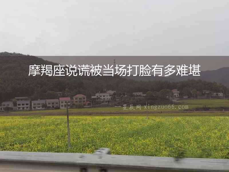 摩羯座說謊被當場打臉有多難堪