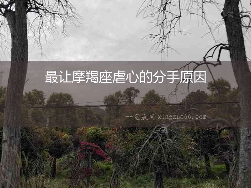 最讓摩羯座虐心的分手原因