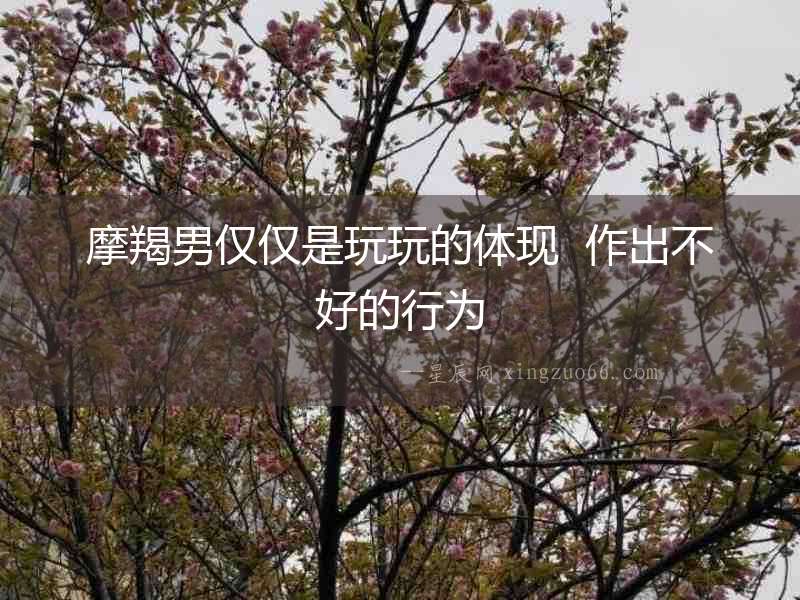摩羯男僅僅是玩玩的體現  作出不好的行為
