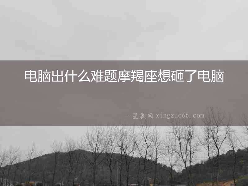 電腦出什么難題摩羯座想砸了電腦