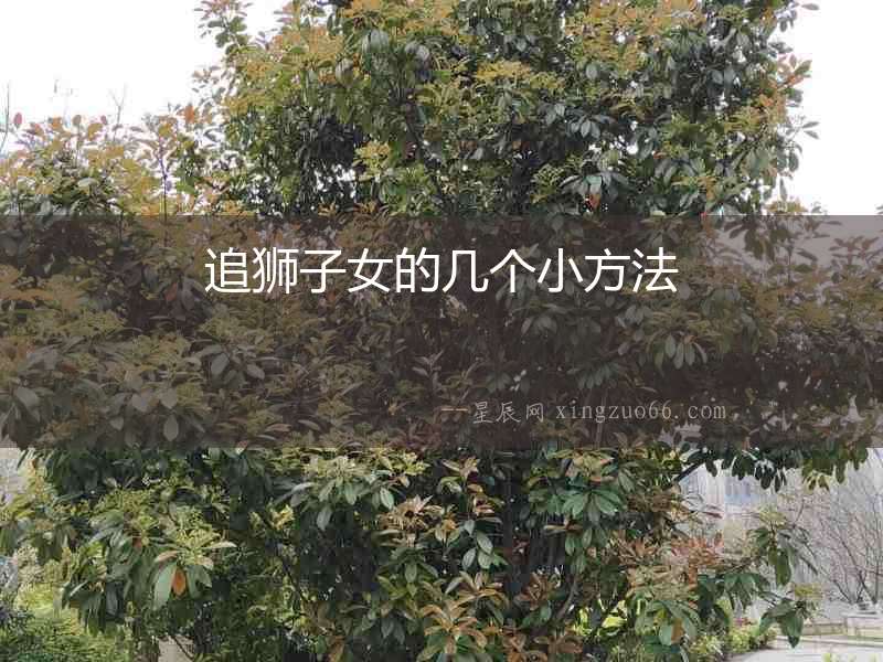 追獅子女的幾個(gè)小方法