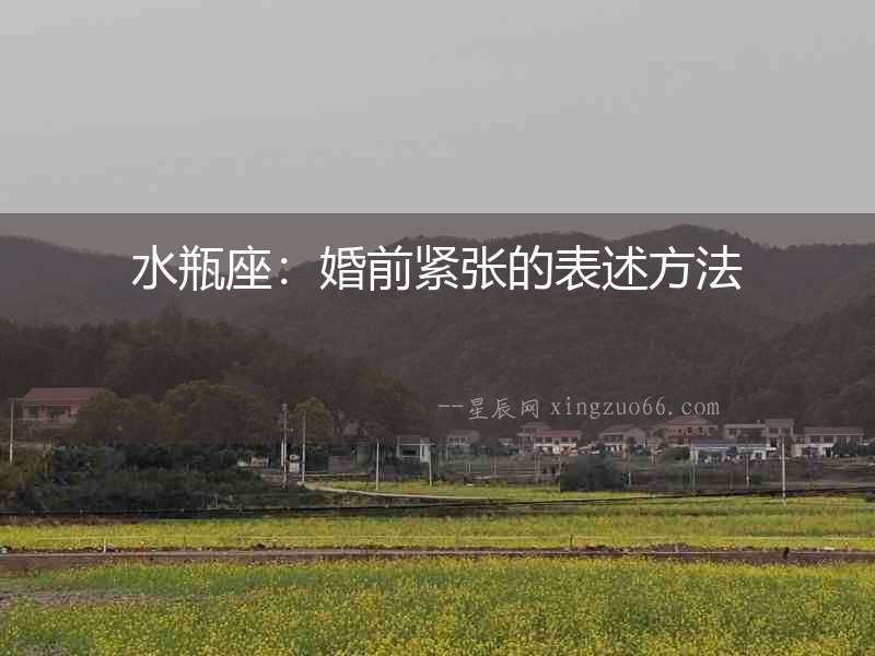 水瓶座：婚前緊張的表述方法
