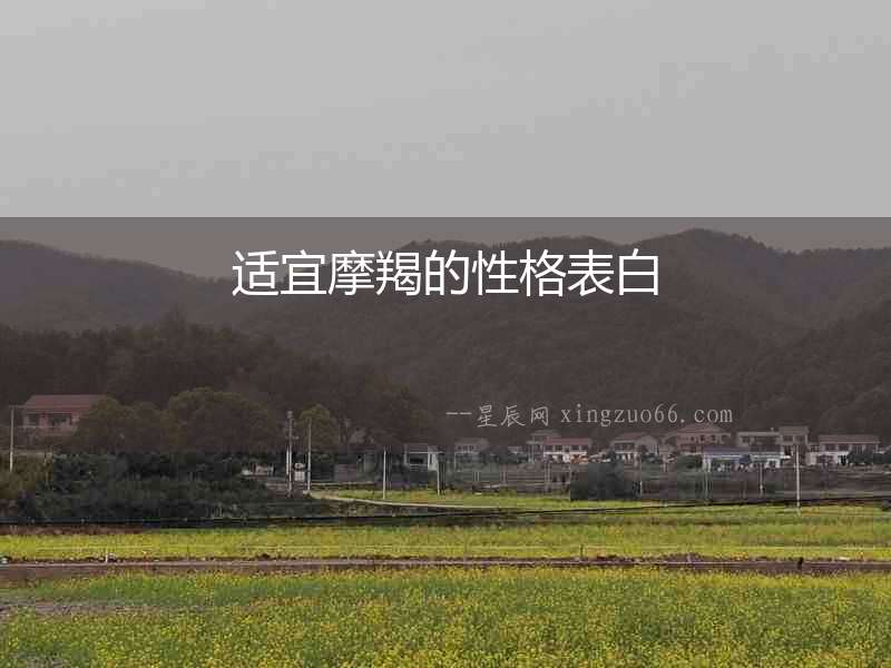 適宜摩羯的性格表白
