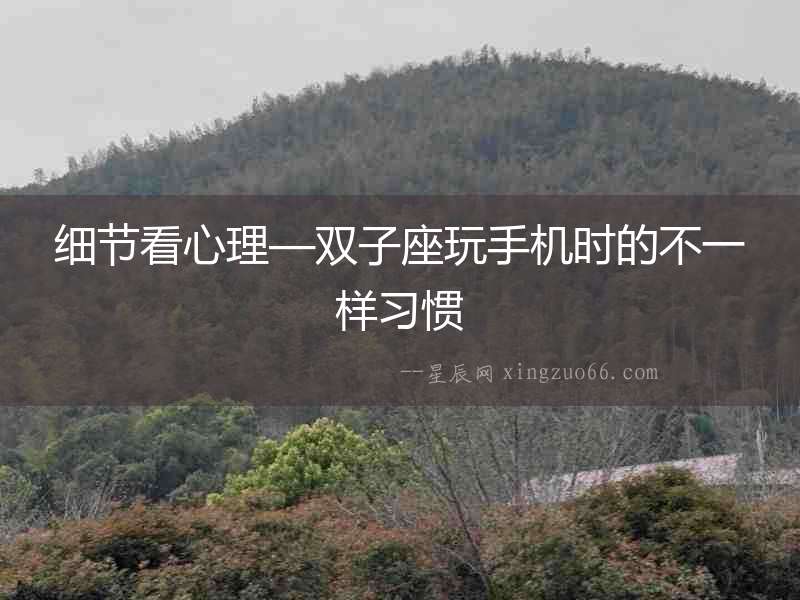 細(xì)節(jié)看心理—雙子座玩手機時的不一樣習(xí)慣