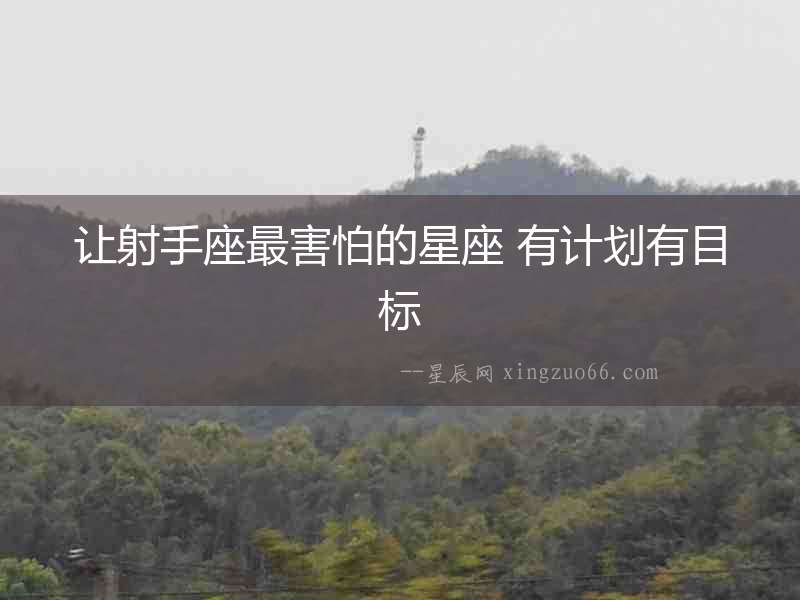 讓射手座最害怕的星座 有計劃有目標