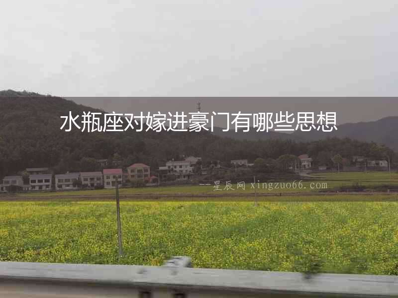水瓶座對嫁進豪門有哪些思想