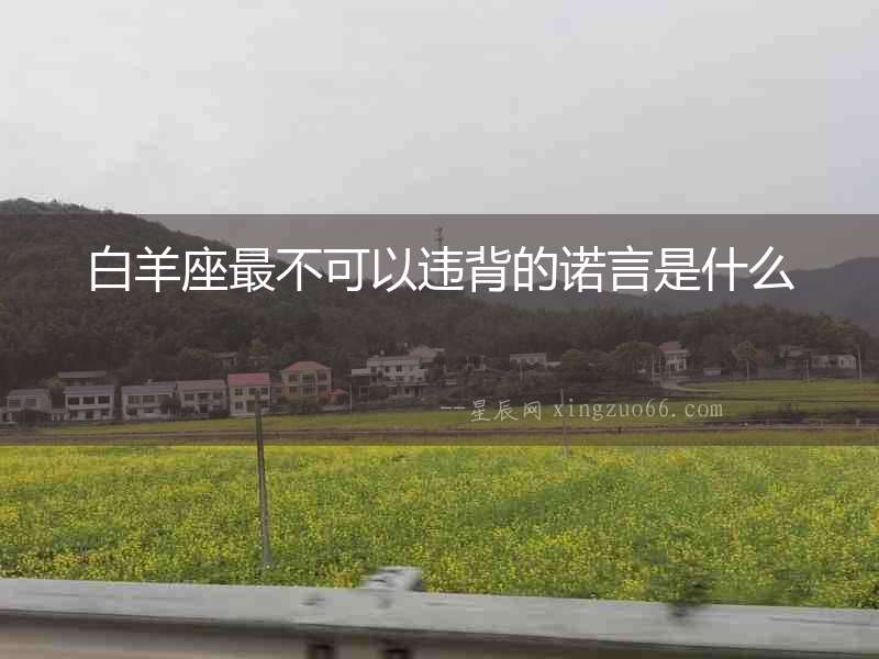 白羊座最不可以違背的諾言是什么