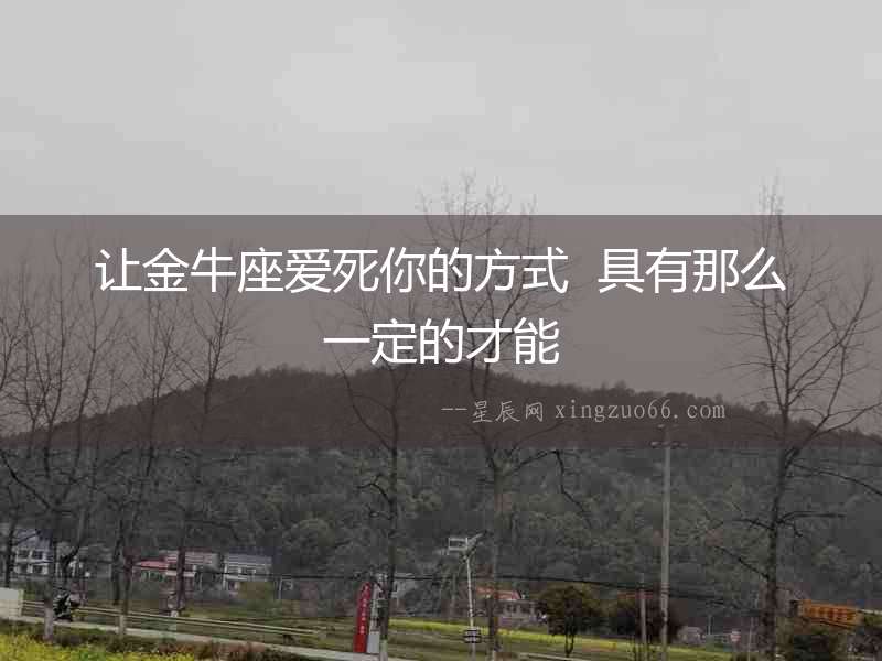 讓金牛座愛死你的方式  具有那么一定的才能