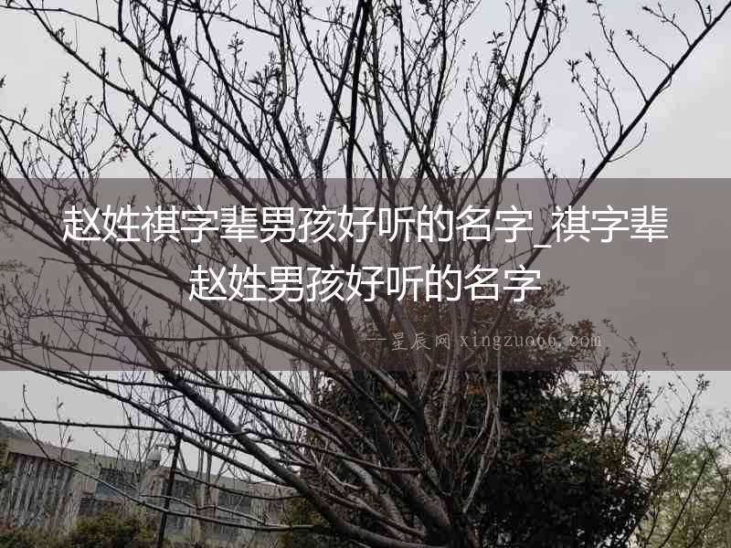 趙姓祺字輩男孩好聽的名字_祺字輩趙姓男孩好聽的名字
