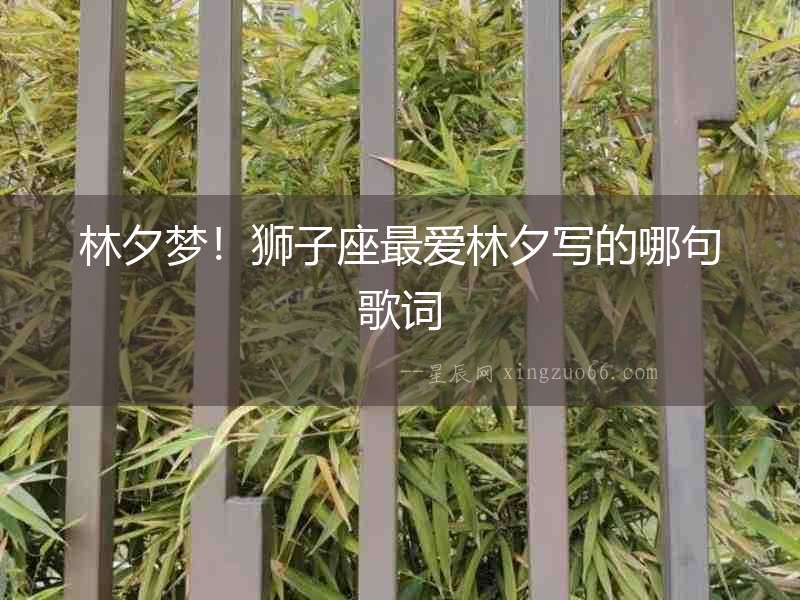 林夕夢！獅子座最愛林夕寫的哪句歌詞