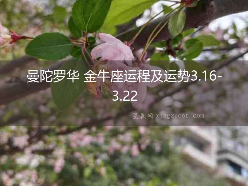 曼陀羅華 金牛座運程及運勢3.16-3.22