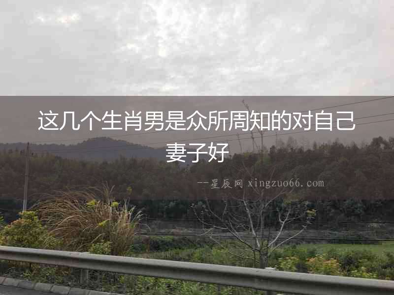 這幾個生肖男是眾所周知的對自己妻子好