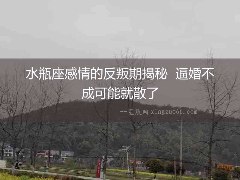 水瓶座感情的反叛期揭秘  逼婚不成可能就散了