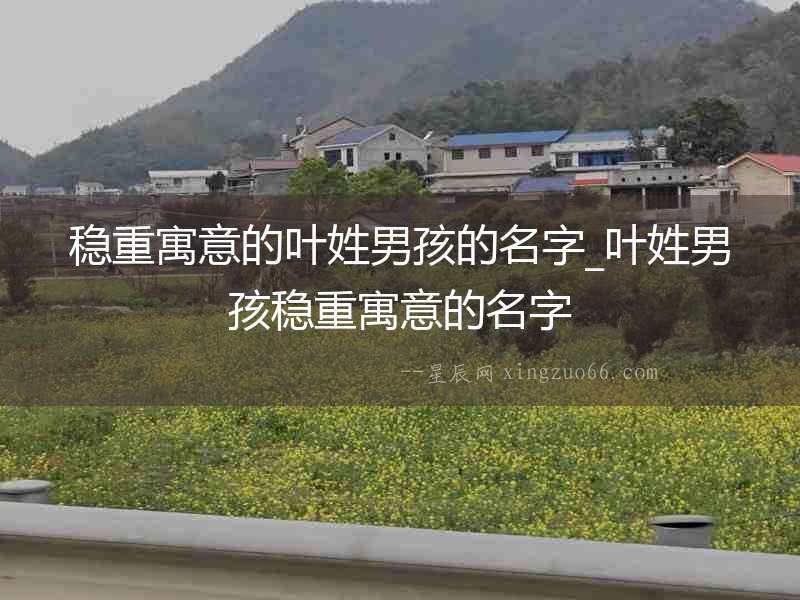 穩重寓意的葉姓男孩的名字_葉姓男孩穩重寓意的名字