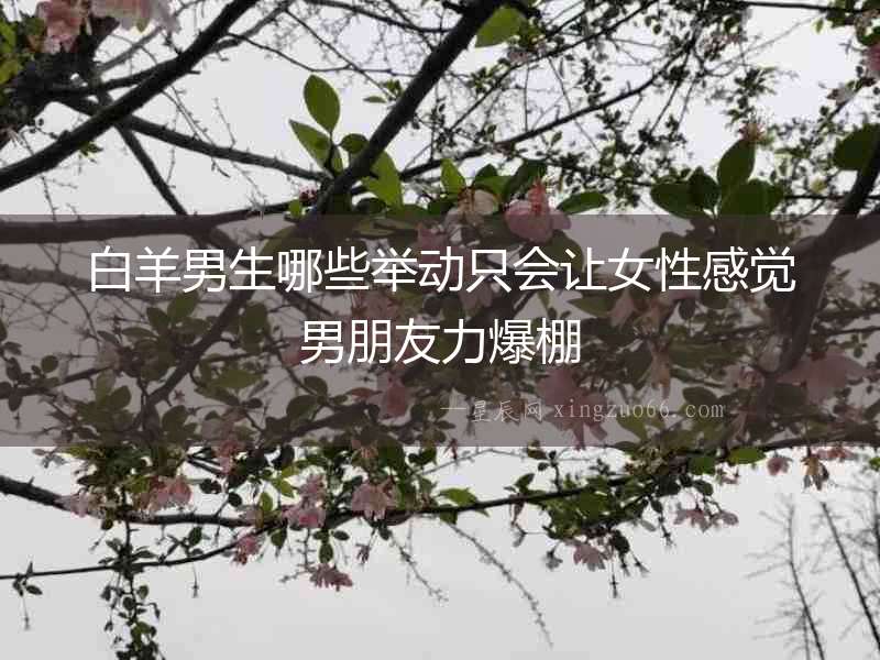 白羊男生哪些舉動(dòng)只會(huì)讓女性感覺男朋友力爆棚