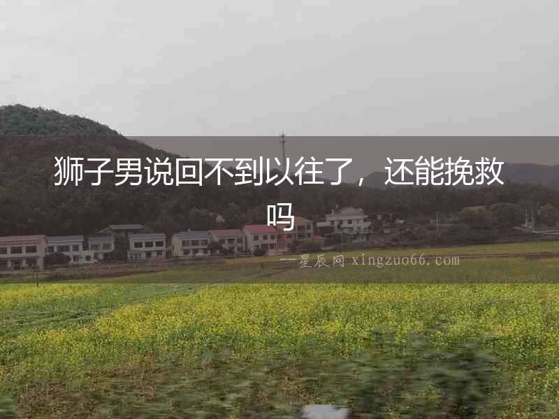 獅子男說回不到以往了，還能挽救嗎