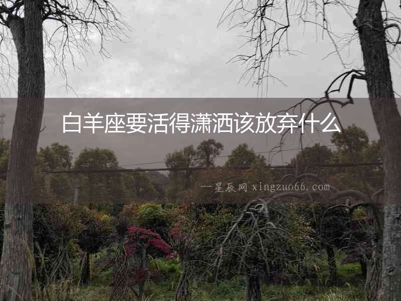 白羊座要活得瀟灑該放棄什么
