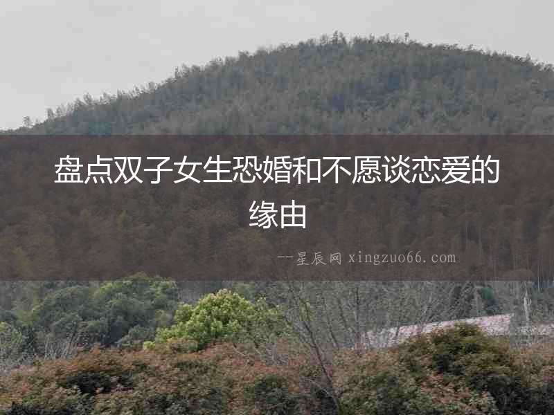 盤點(diǎn)雙子女生恐婚和不愿談戀愛的緣由