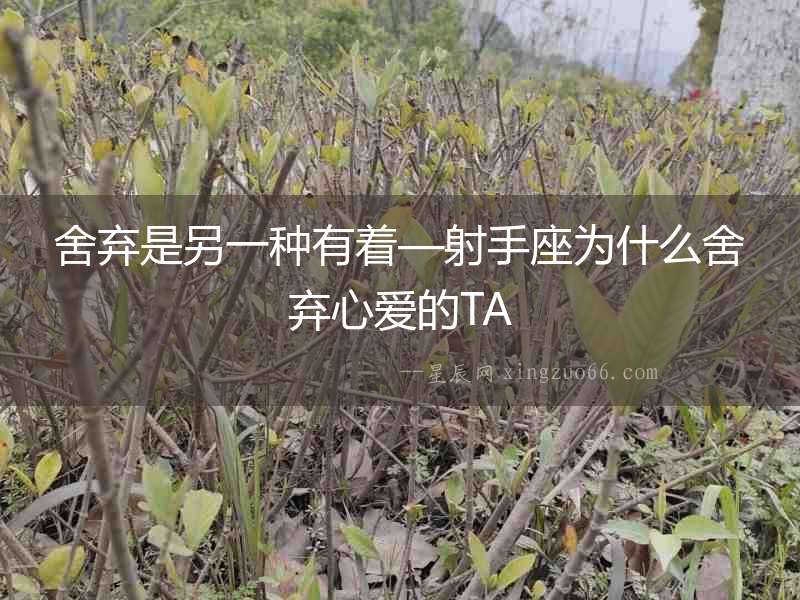 舍棄是另一種有著—射手座為什么舍棄心愛的TA