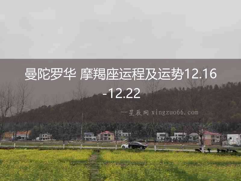 曼陀羅華 摩羯座運程及運勢12.16-12.22