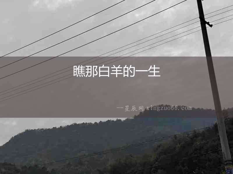 瞧那白羊的一生