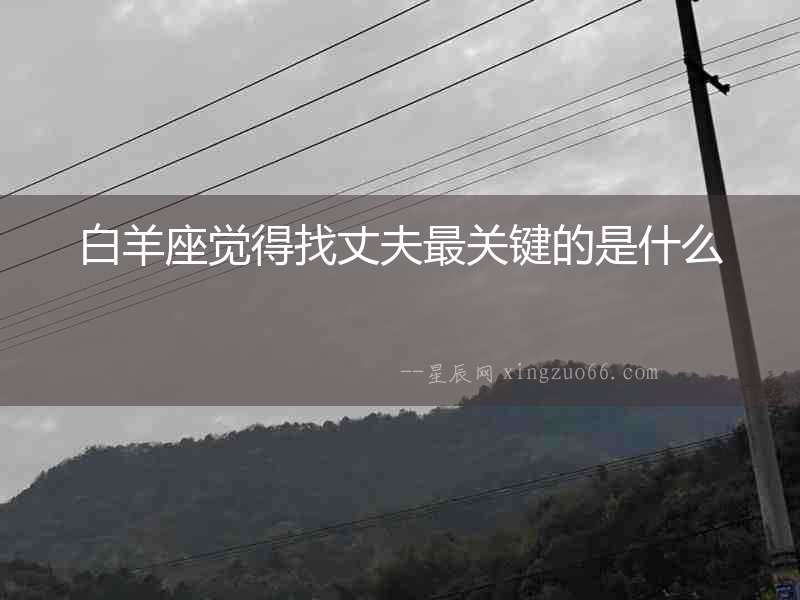 白羊座覺得找丈夫最關鍵的是什么