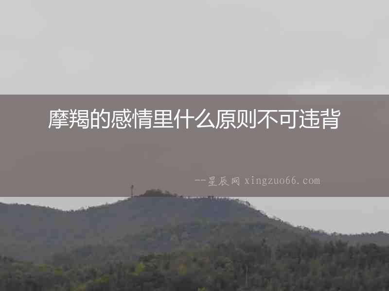 摩羯的感情里什么原則不可違背