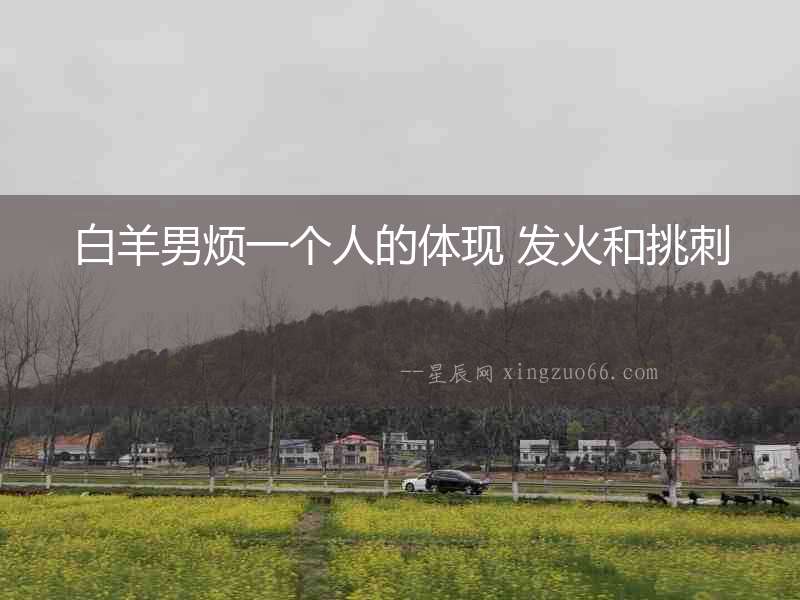 白羊男煩一個人的體現 發火和挑刺