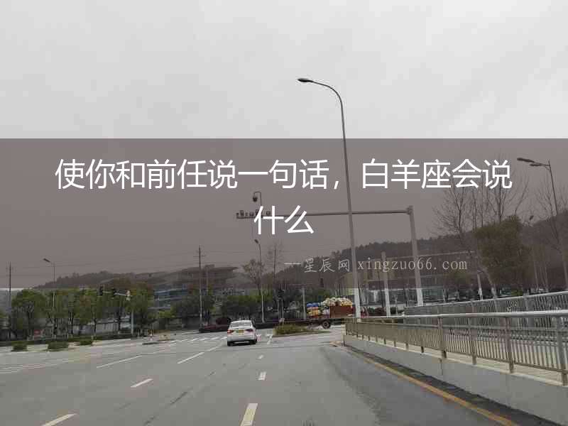 使你和前任說一句話，白羊座會說什么