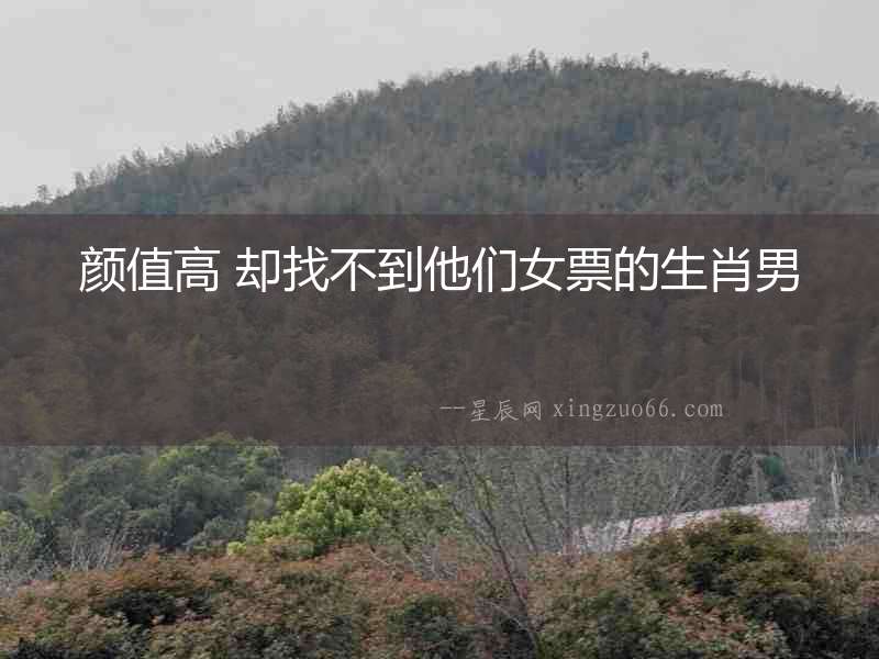 顏值高 卻找不到他們女票的生肖男