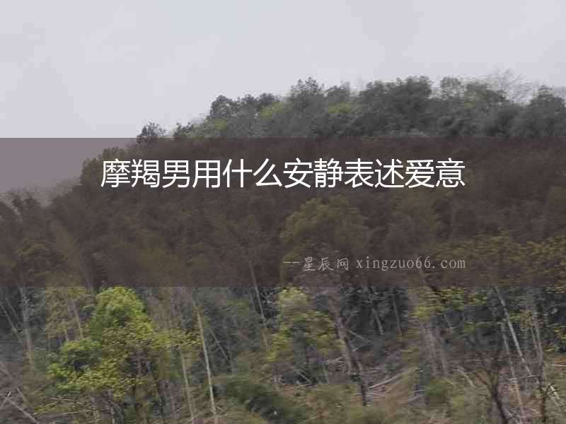 摩羯男用什么安靜表述愛意