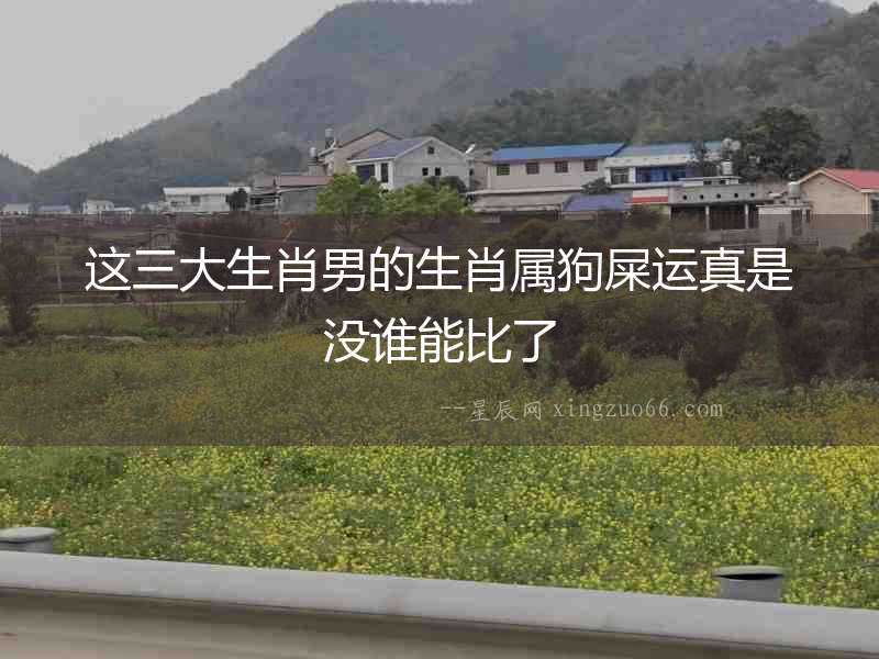 這三大生肖男的生肖屬狗屎運真是沒誰能比了