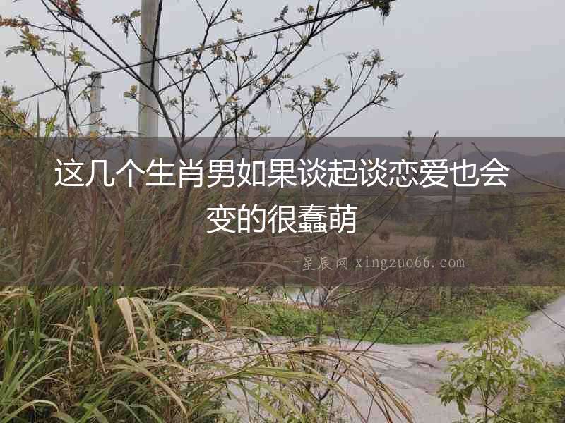 這幾個生肖男如果談起談戀愛也會變的很蠢萌