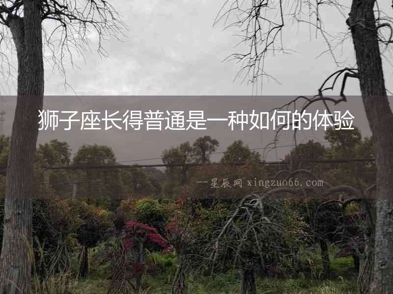 獅子座長得普通是一種如何的體驗