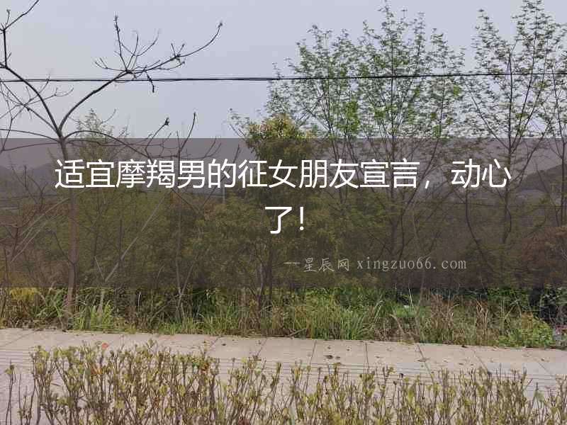 適宜摩羯男的征女朋友宣言，動心了！