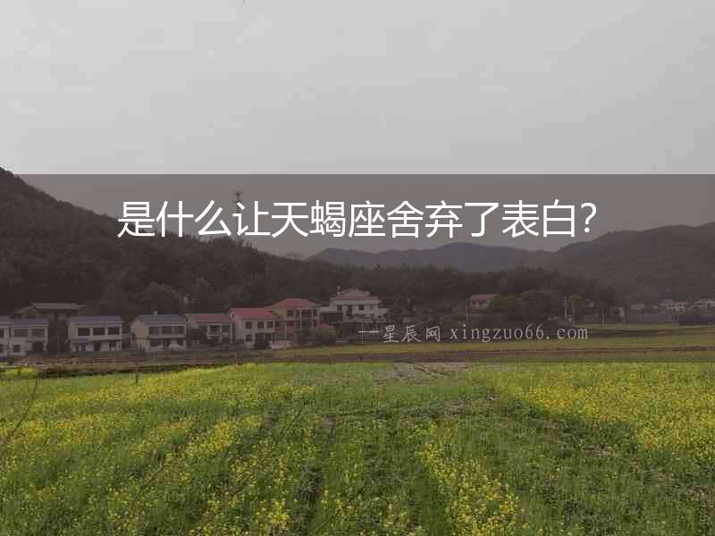 是什么讓天蝎座舍棄了表白？
