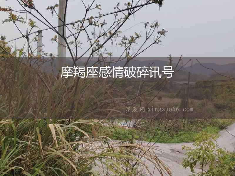 摩羯座感情破碎訊號