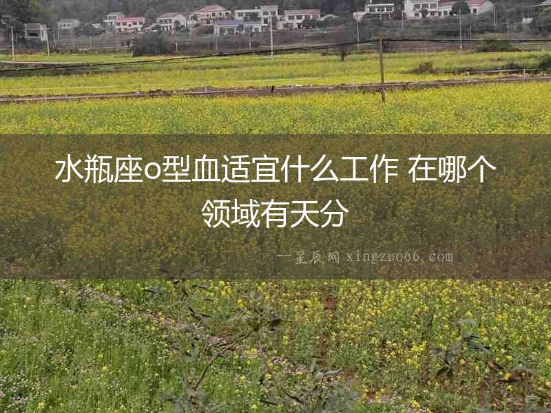 水瓶座o型血適宜什么工作 在哪個領域有天分