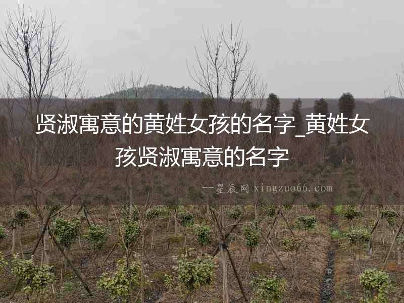 賢淑寓意的黃姓女孩的名字_黃姓女孩賢淑寓意的名字