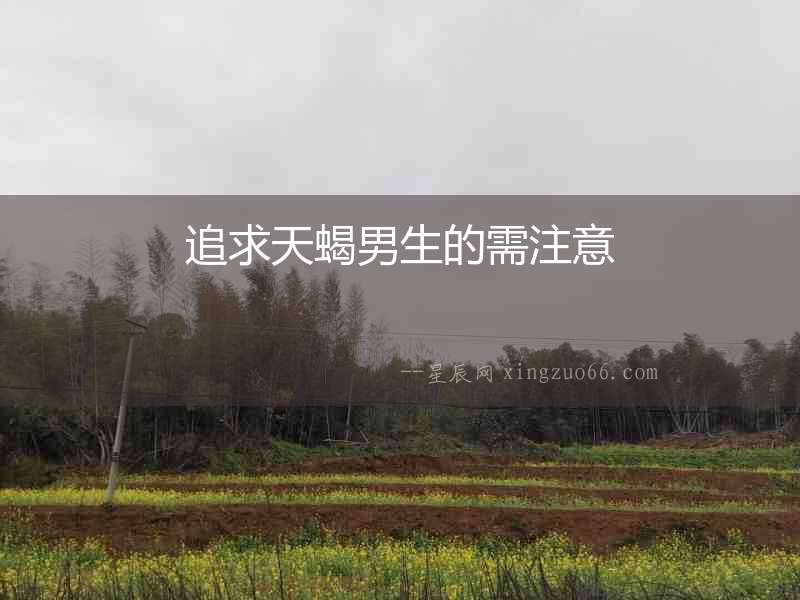 追求天蝎男生的需注意