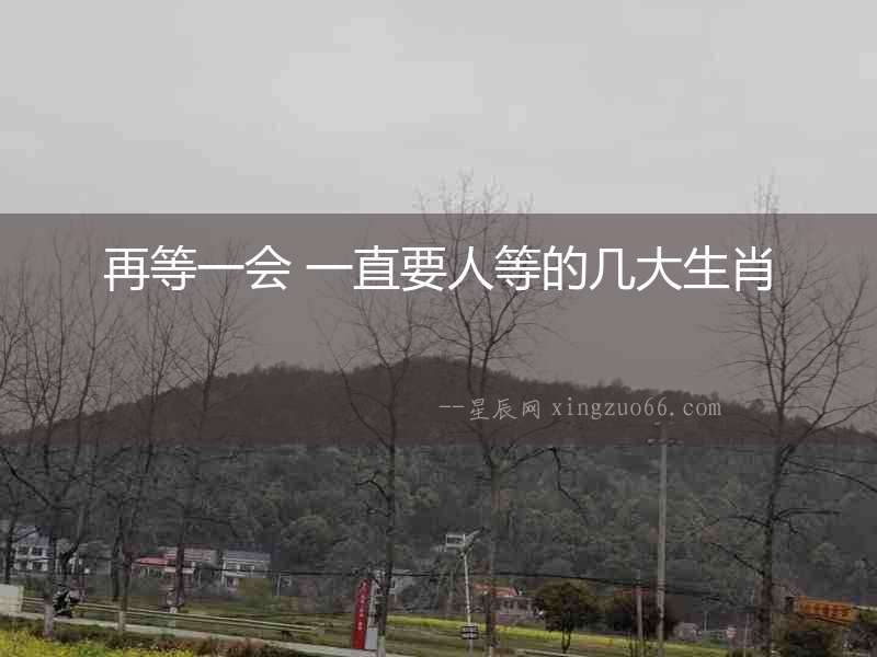 再等一會 一直要人等的幾大生肖