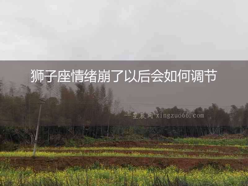 獅子座情緒崩了以后會如何調(diào)節(jié)