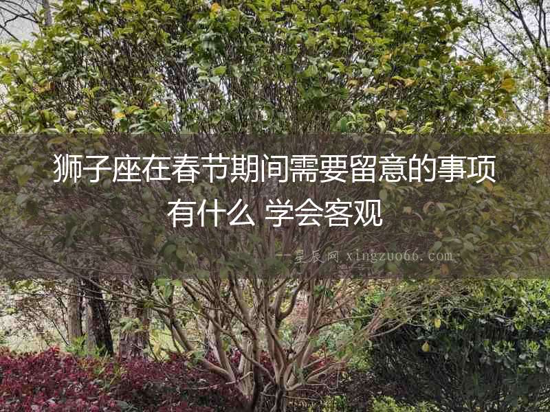 獅子座在春節期間需要留意的事項有什么 學會客觀