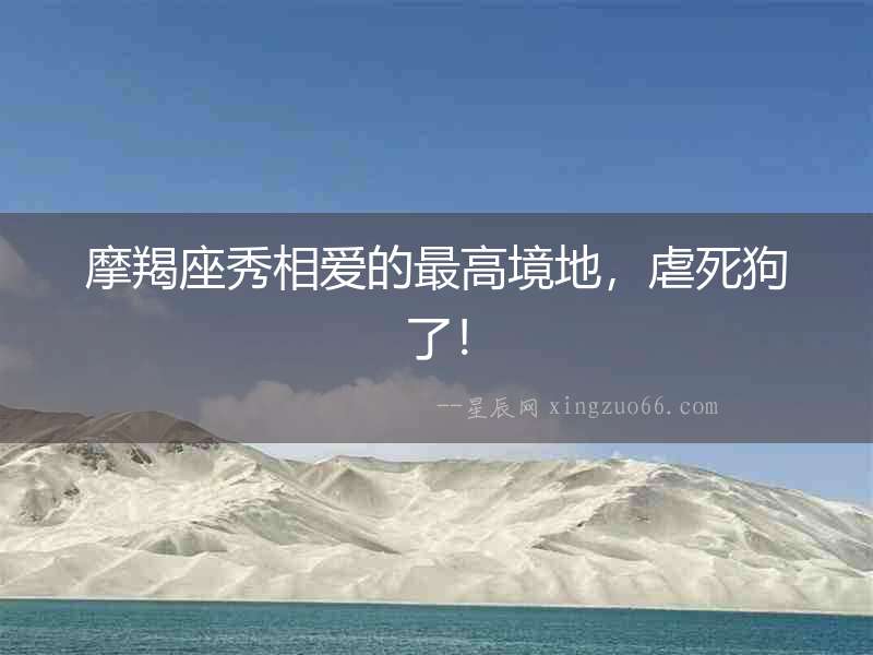摩羯座秀相愛的最高境地，虐死狗了！