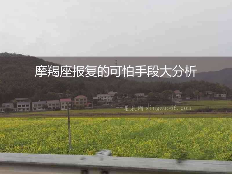 摩羯座報復的可怕手段大分析