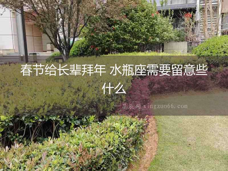 春節給長輩拜年 水瓶座需要留意些什么
