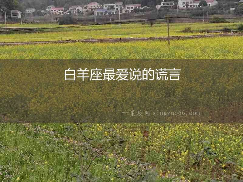 白羊座最愛說的謊言